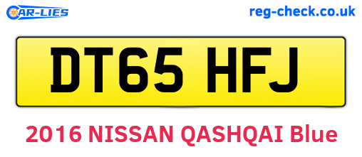 DT65HFJ are the vehicle registration plates.