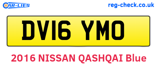 DV16YMO are the vehicle registration plates.