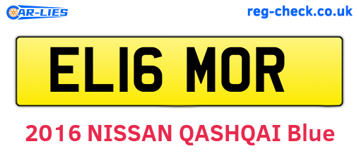 EL16MOR are the vehicle registration plates.