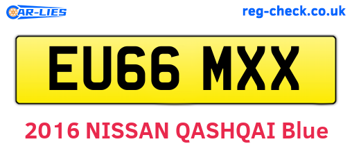 EU66MXX are the vehicle registration plates.