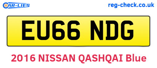 EU66NDG are the vehicle registration plates.