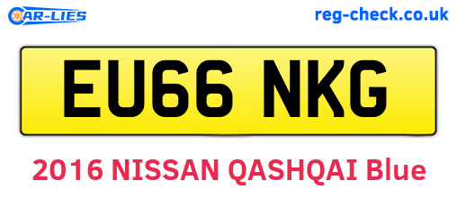 EU66NKG are the vehicle registration plates.