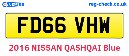 FD66VHW are the vehicle registration plates.