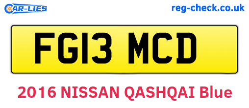 FG13MCD are the vehicle registration plates.