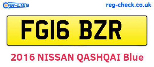 FG16BZR are the vehicle registration plates.