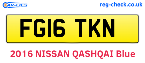 FG16TKN are the vehicle registration plates.
