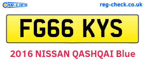 FG66KYS are the vehicle registration plates.
