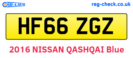 HF66ZGZ are the vehicle registration plates.