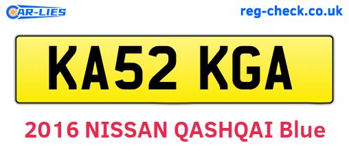 KA52KGA are the vehicle registration plates.