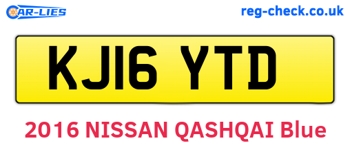 KJ16YTD are the vehicle registration plates.