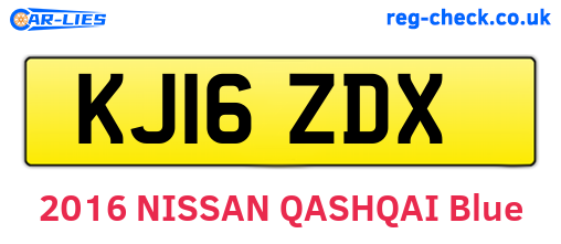 KJ16ZDX are the vehicle registration plates.