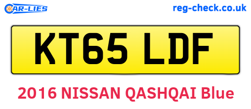 KT65LDF are the vehicle registration plates.
