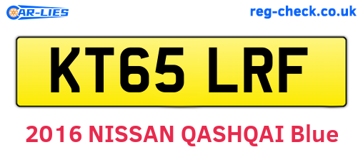 KT65LRF are the vehicle registration plates.