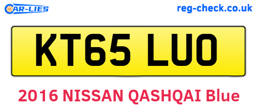 KT65LUO are the vehicle registration plates.