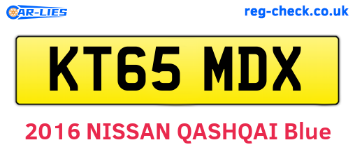 KT65MDX are the vehicle registration plates.