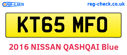 KT65MFO are the vehicle registration plates.