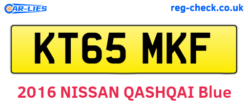 KT65MKF are the vehicle registration plates.