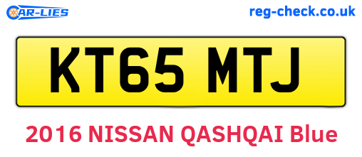 KT65MTJ are the vehicle registration plates.