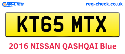 KT65MTX are the vehicle registration plates.