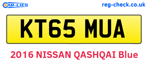 KT65MUA are the vehicle registration plates.