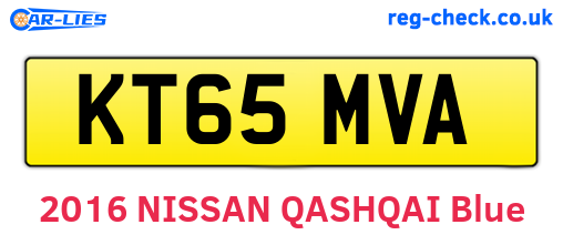 KT65MVA are the vehicle registration plates.