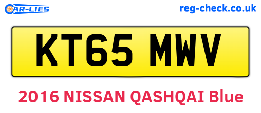 KT65MWV are the vehicle registration plates.