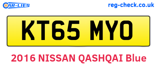 KT65MYO are the vehicle registration plates.