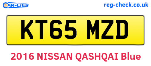 KT65MZD are the vehicle registration plates.