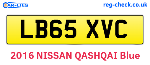 LB65XVC are the vehicle registration plates.