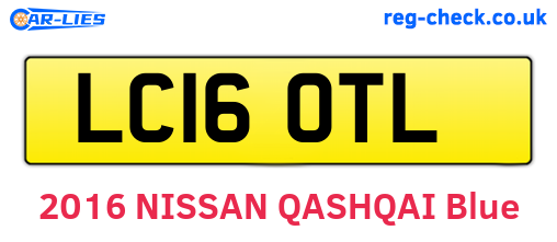 LC16OTL are the vehicle registration plates.