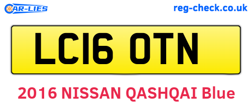 LC16OTN are the vehicle registration plates.