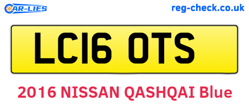 LC16OTS are the vehicle registration plates.