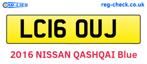 LC16OUJ are the vehicle registration plates.