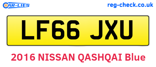 LF66JXU are the vehicle registration plates.