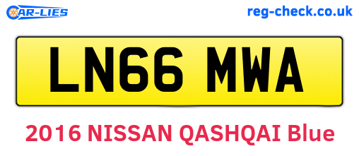 LN66MWA are the vehicle registration plates.