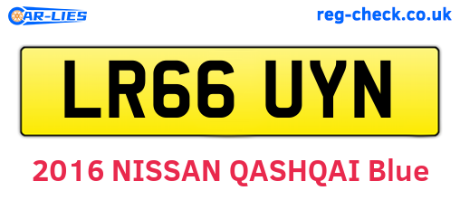 LR66UYN are the vehicle registration plates.