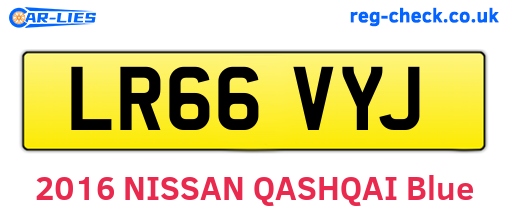 LR66VYJ are the vehicle registration plates.
