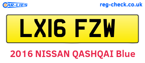 LX16FZW are the vehicle registration plates.