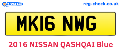 MK16NWG are the vehicle registration plates.