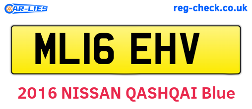 ML16EHV are the vehicle registration plates.