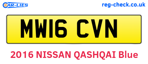 MW16CVN are the vehicle registration plates.