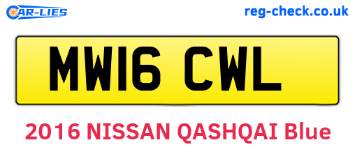 MW16CWL are the vehicle registration plates.