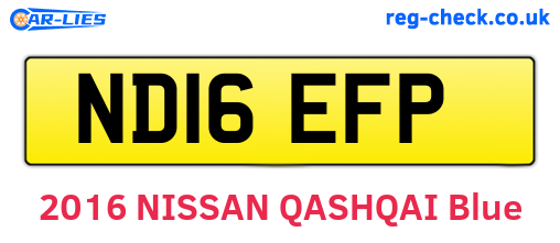 ND16EFP are the vehicle registration plates.