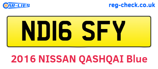 ND16SFY are the vehicle registration plates.