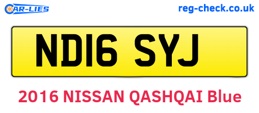 ND16SYJ are the vehicle registration plates.