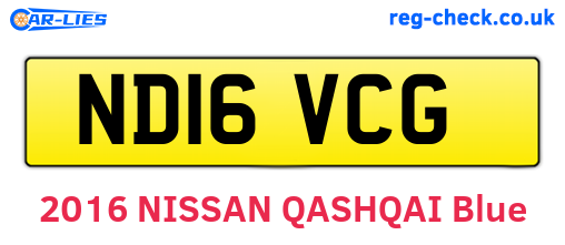 ND16VCG are the vehicle registration plates.