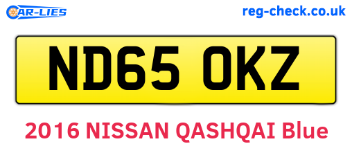 ND65OKZ are the vehicle registration plates.