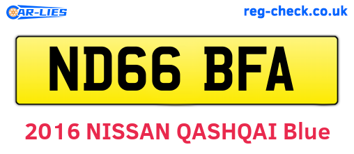 ND66BFA are the vehicle registration plates.