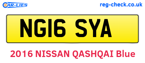 NG16SYA are the vehicle registration plates.