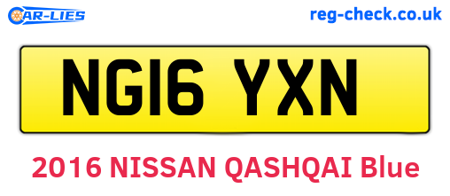 NG16YXN are the vehicle registration plates.